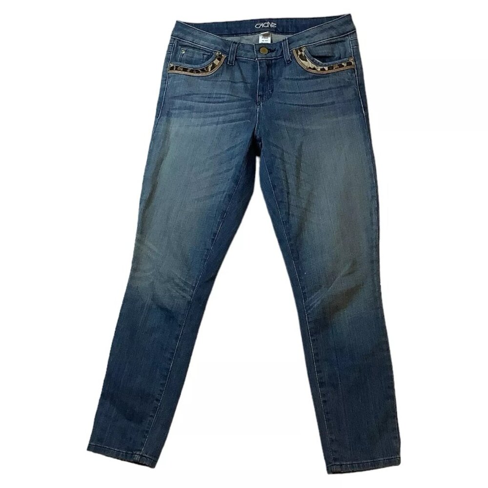 Cache Straight Leg Y2K Mid Rise Blue Jeans Womens Size 2